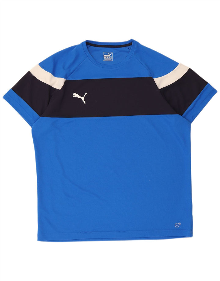PUMA Mens T-Shirt Top 2XL Blue Colourblock