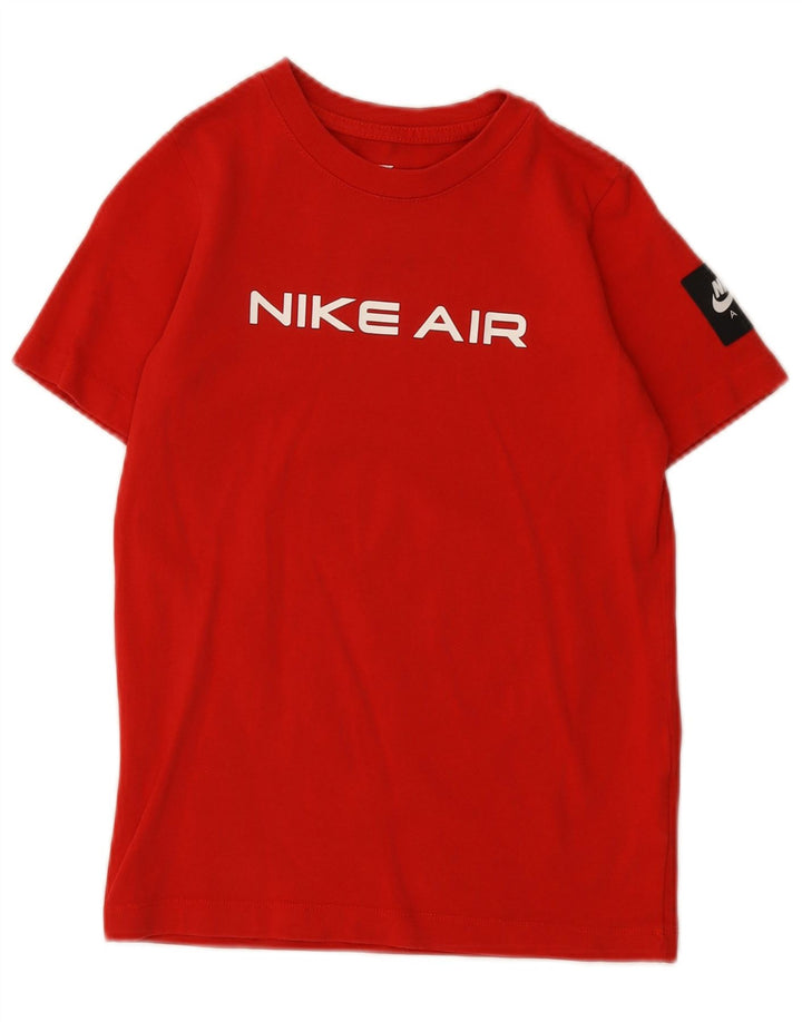 Tricou grafic pentru băieți NIKE Top 10-11 ani bumbac roșu mediu