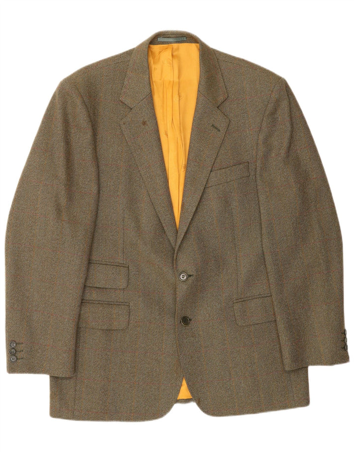 Blazer pentru bărbați Magee cu 2 nasturi, UK 42 XL, lână cu carouri maro
