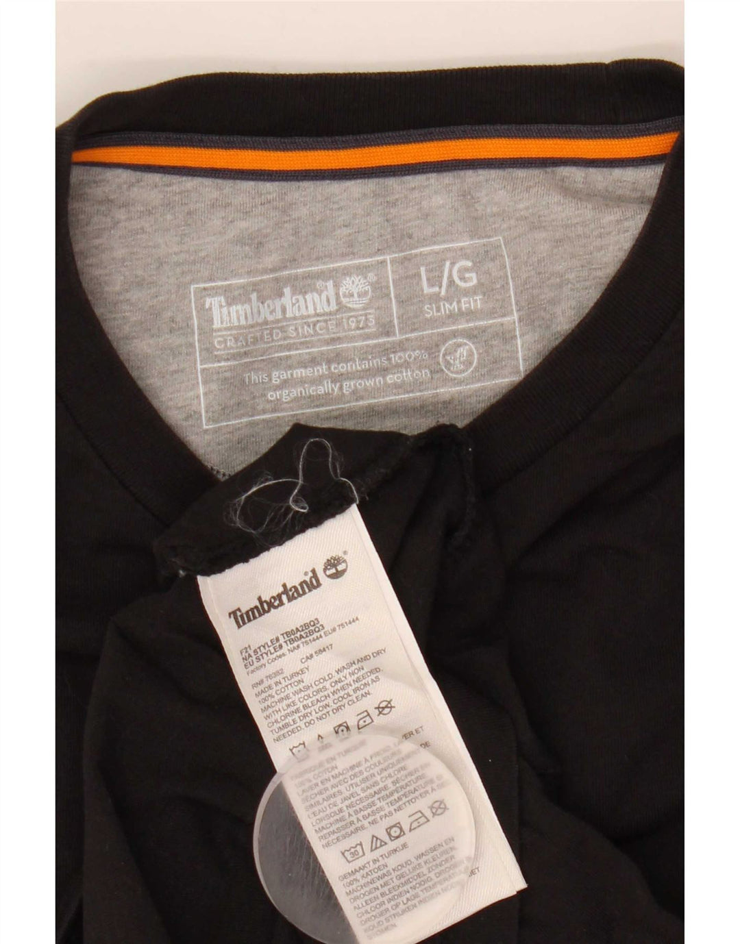 Timberland Slim Fit Top cu mânecă lungă, mare, negru, bumbac