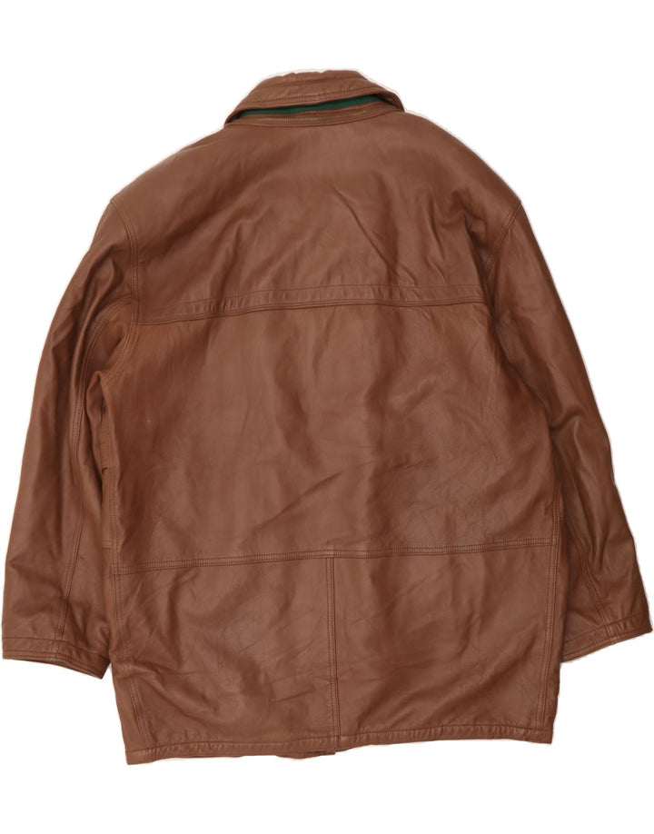 MARCOS Mens Leather Jacket IT 52 XL Brown Leather Vintage Marcos and Second-Hand Marcos from Messina Hembry 