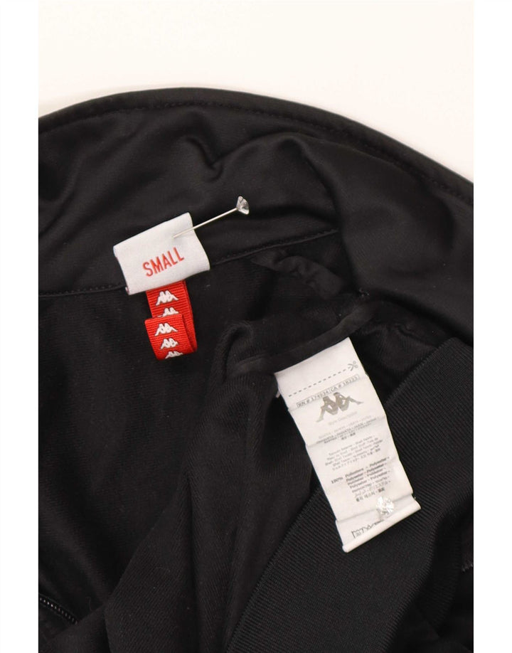 Jachetă de top pentru trening cu grafică Kappa pentru femei UK 10 Small Black Colorblock