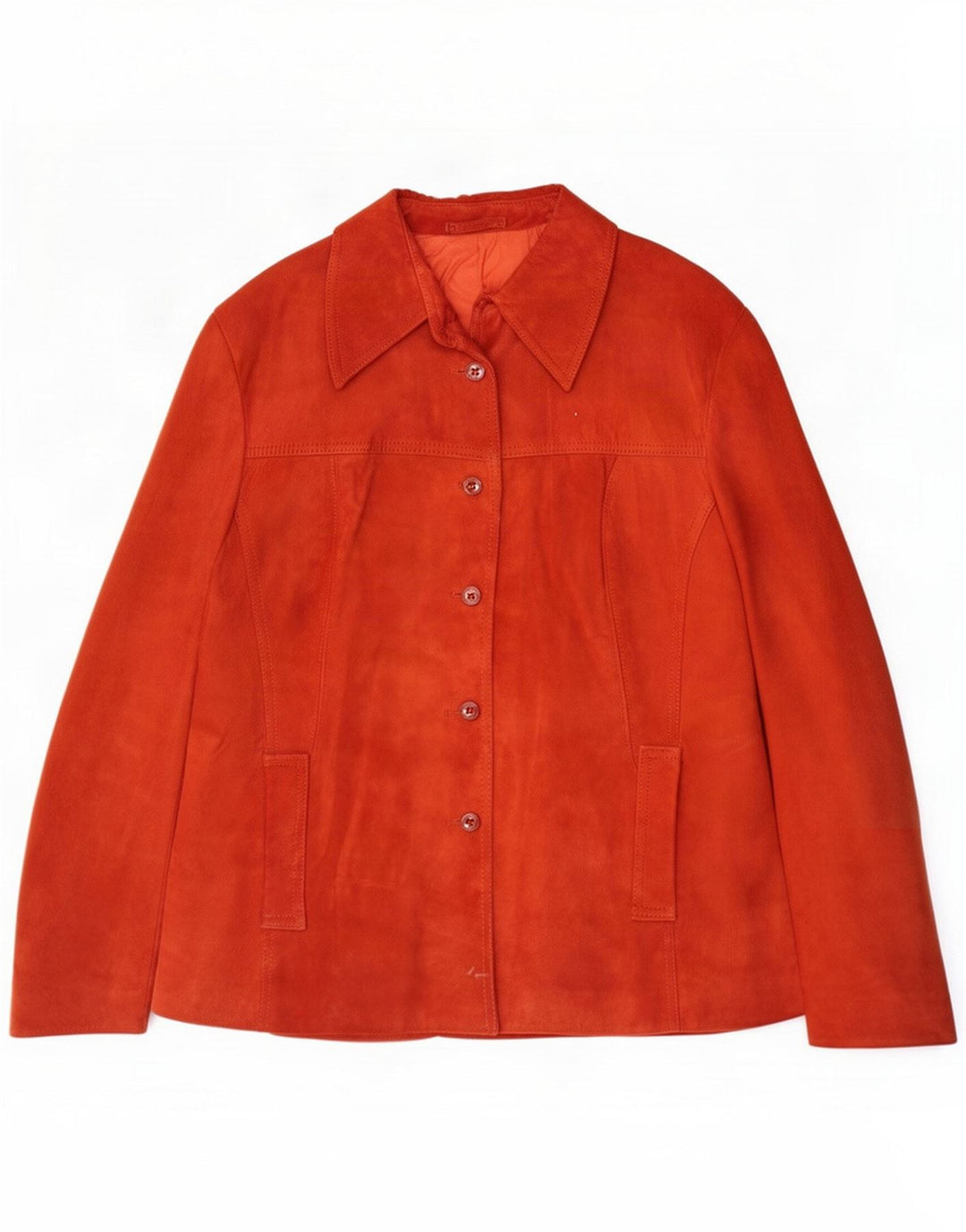 Vintage Womens Suede Jacket IT 52 2XL Red Leather