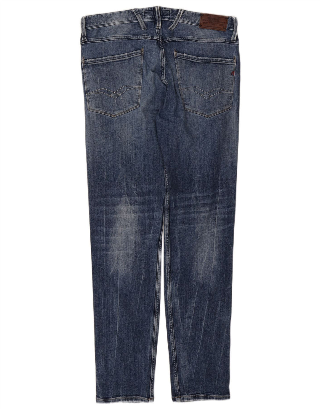 REPLAY Blugi slim Anbass distressed pentru femei W32 L32 bumbac albastru