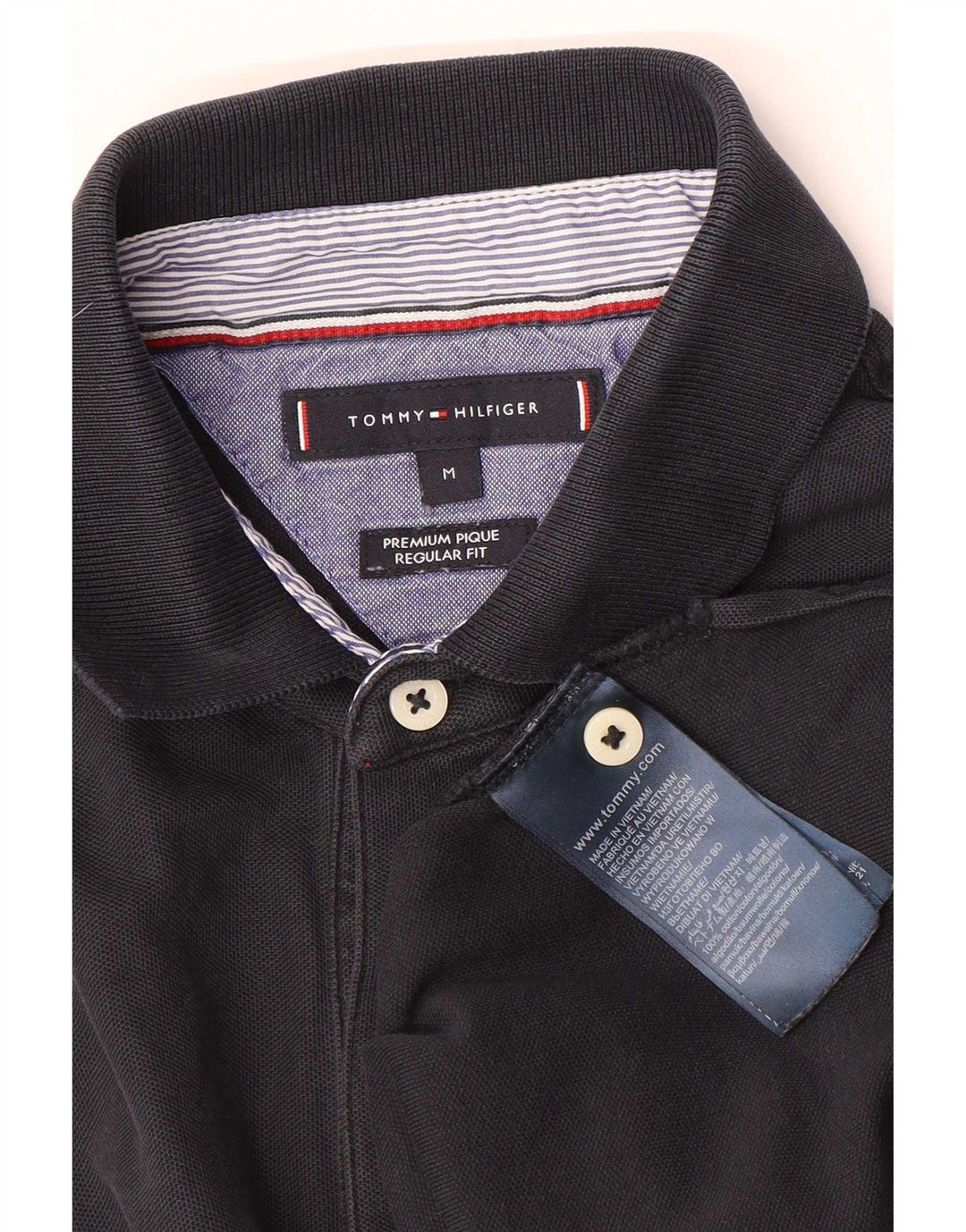 Cămașă polo Tommy Hilfiger pentru bărbați, cu formă regulată, din bumbac, albastru bleumarin mediu
