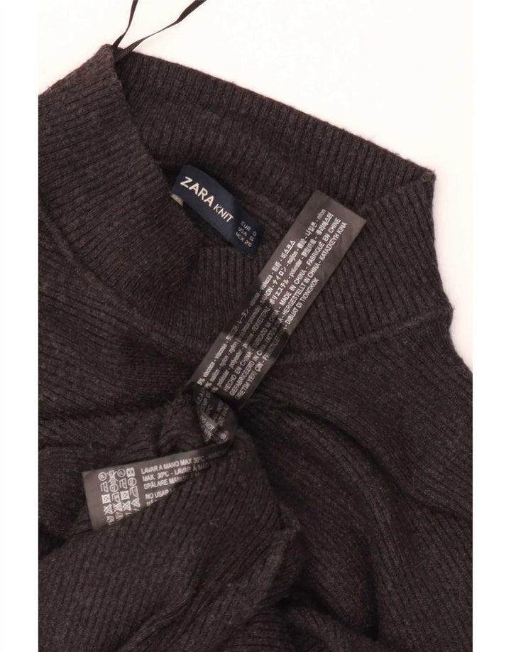 Pulover oversize cu gât țestoasă pentru femei Zara UK 10 Mic Gri