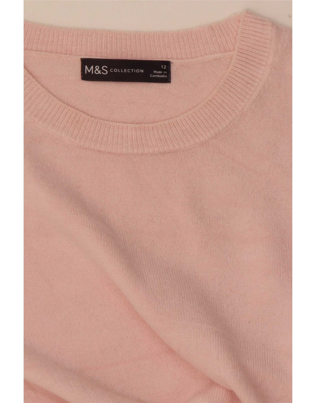 Pulover pentru femei Marks & Spencer cu decolteu triplu UK 12 Roz mediu