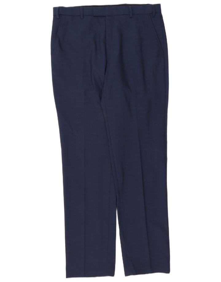 Pantaloni de costum drept bărbați Marks & Spencer L34 L33 albaștri