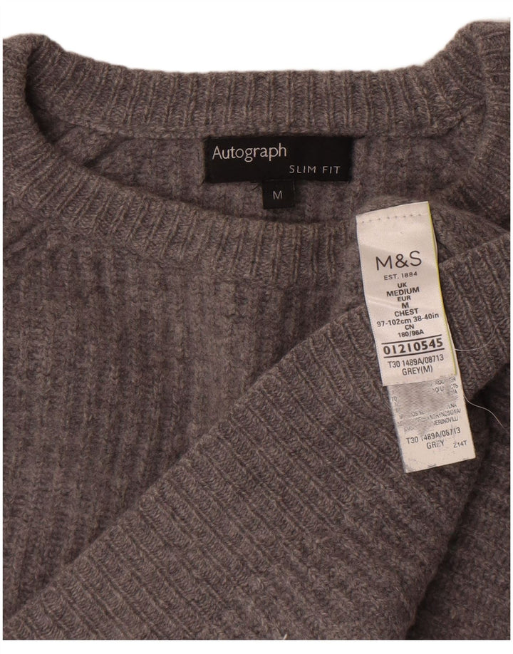 Pulover pentru femei Marks & Spencer Crop Boat Gât, UK 14 Medium Gri