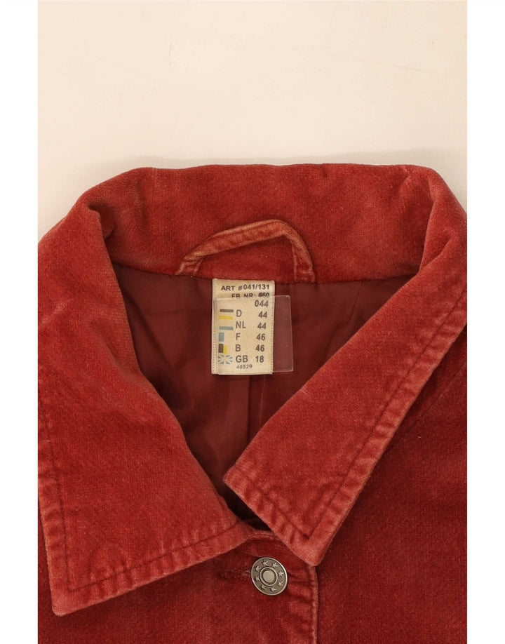 Jachetă vintage pentru femei, UK 18 XL, bumbac roșu