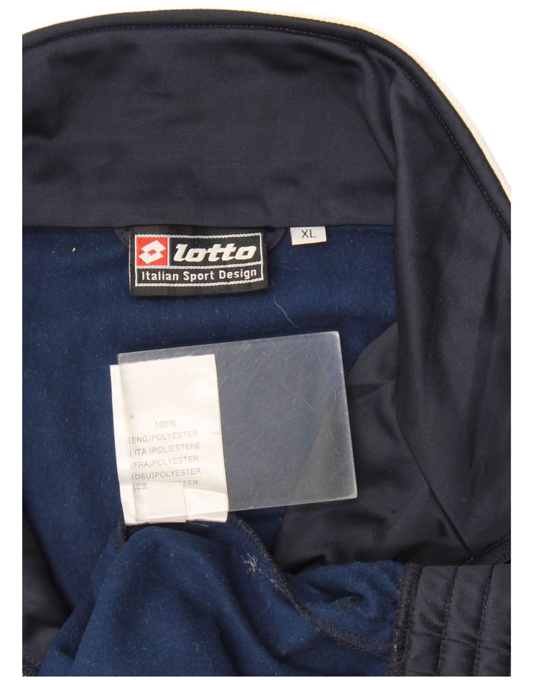 Jachetă de trening grafică pentru bărbați Lotto XL, poliester color-bloc, albastru marin