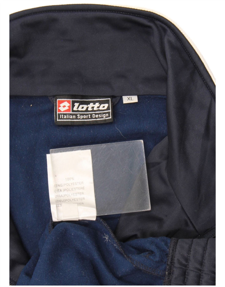 Jachetă de trening grafică pentru bărbați Lotto XL, poliester color-bloc, albastru marin