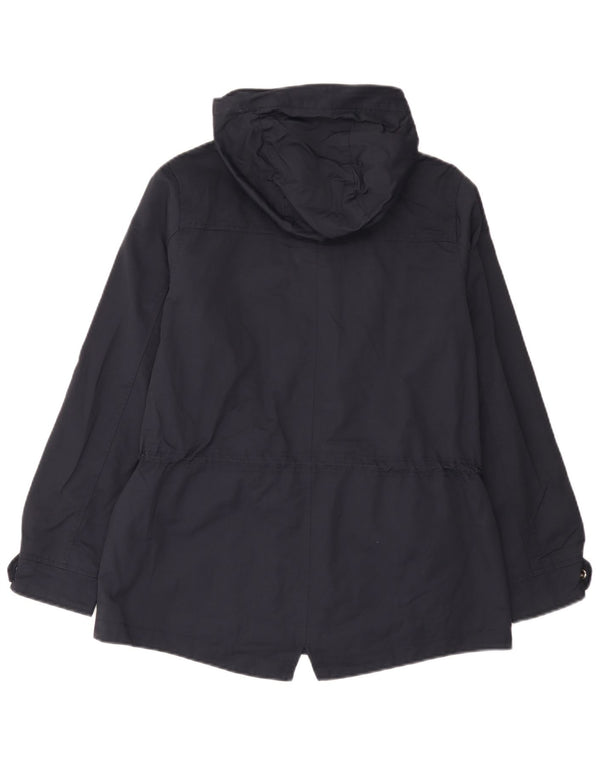 Crew Clothing Pelernă de ploaie supradimensionată cu glugă pentru femei UK 10 mic Bumbac bleumarin