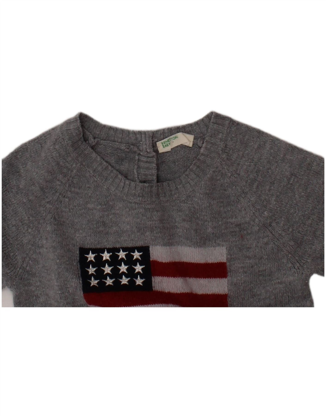 Salopetă grafică BENETTON pentru bebeluși 3-6 luni gri