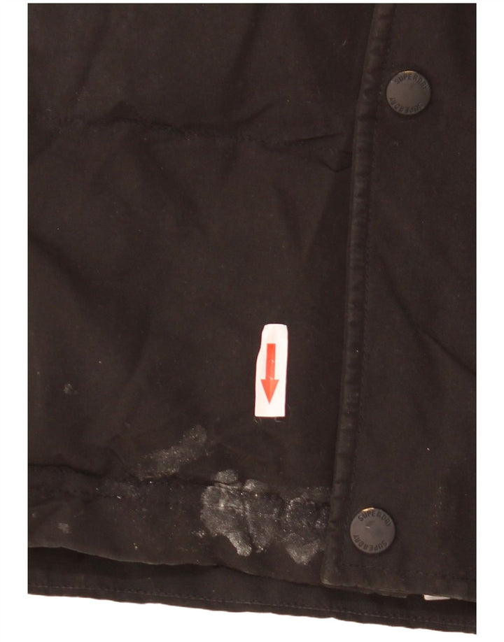 SUPERDRY Jachetă căptușită cu glugă pentru bărbați UK 36 Poliester negru mic