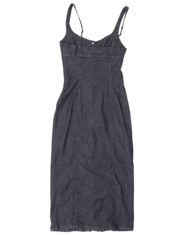 Rochie bodycon din denim fără mâneci pentru femei Zara UK 10 mic bumbac bleumarin
