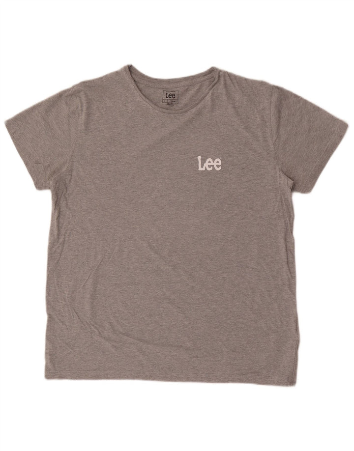 Tricou pentru bărbați Lee Top mare din bumbac gri