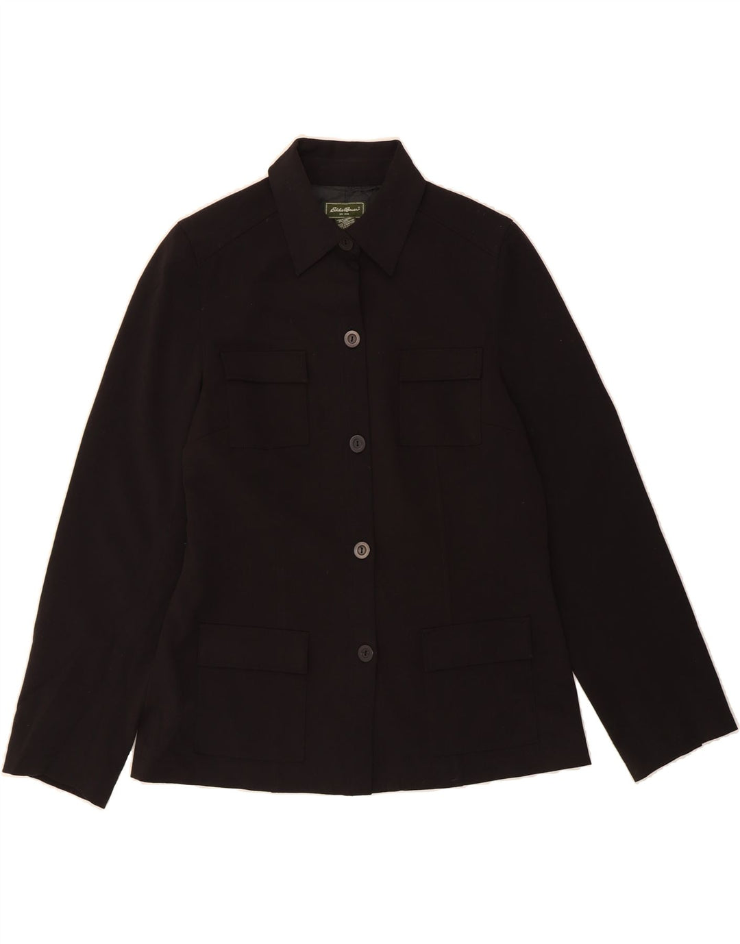 EDDIE BAUER Womens 5 Button Blazer Jacket US 14 XL Black Polyester Vintage Eddie Bauer and Second-Hand Eddie Bauer from Messina Hembry 