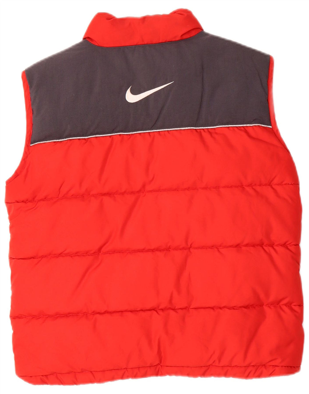 Gilet căptușit cu grafică Nike pentru băieți 10-11 ani, roșu mediu, poliester color bloc