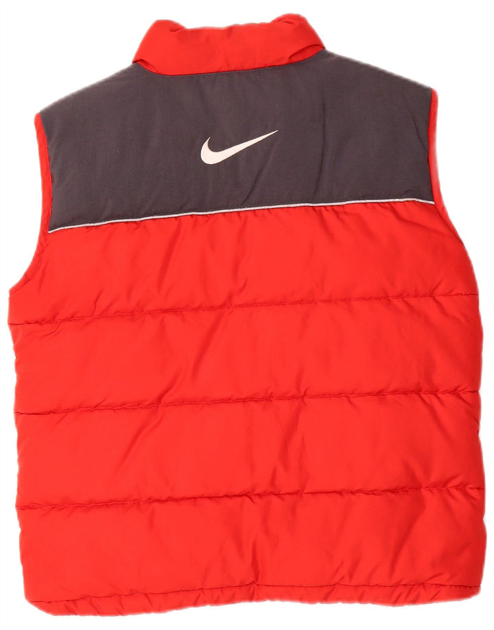 Gilet căptușit cu grafică Nike pentru băieți 10-11 ani, roșu mediu, poliester color bloc