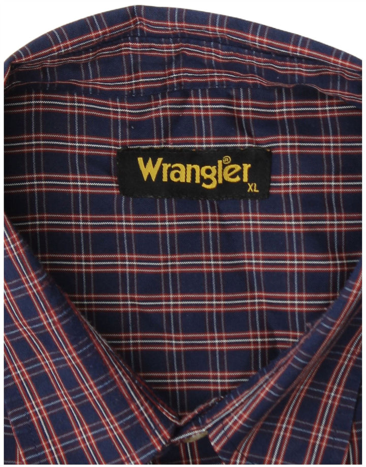 Cămașă de flanel pentru bărbați WRANGLER, XL, bleumarin, cu carouri