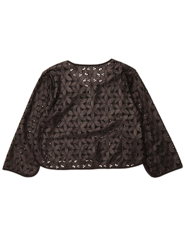 Elisa Landri Jachetă Bolero din dantelă pentru femei UK 12 Medium Black Floral