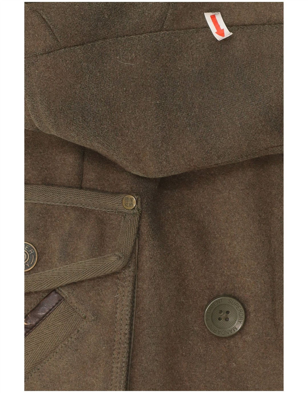 Jachetă militară Superdry pentru femei UK 10 Small Khaki Wool