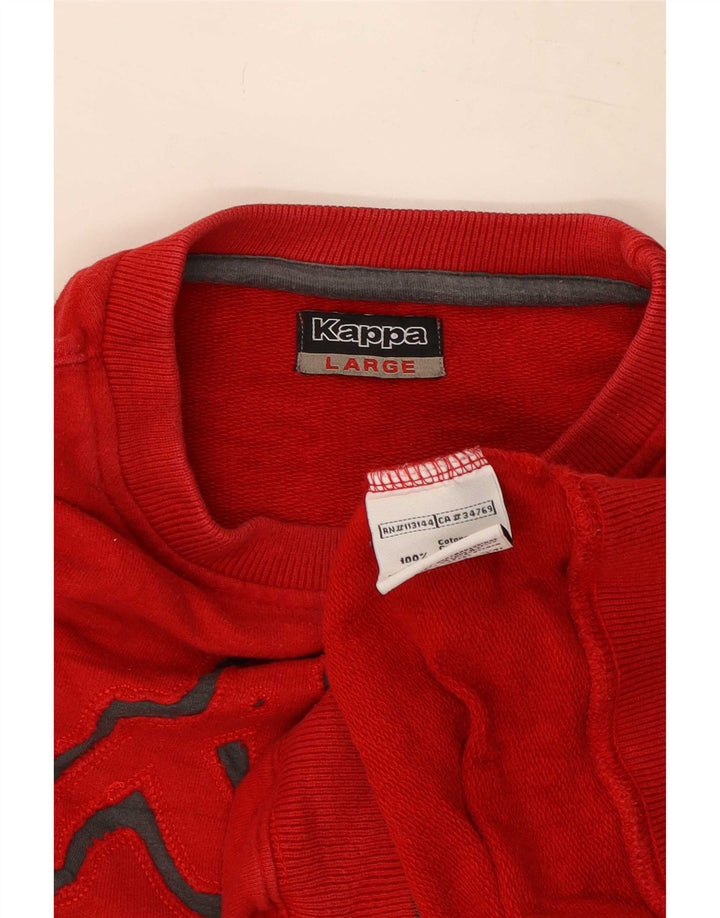 Kappa Pulover grafic pentru bărbați, bumbac, roșu, mare