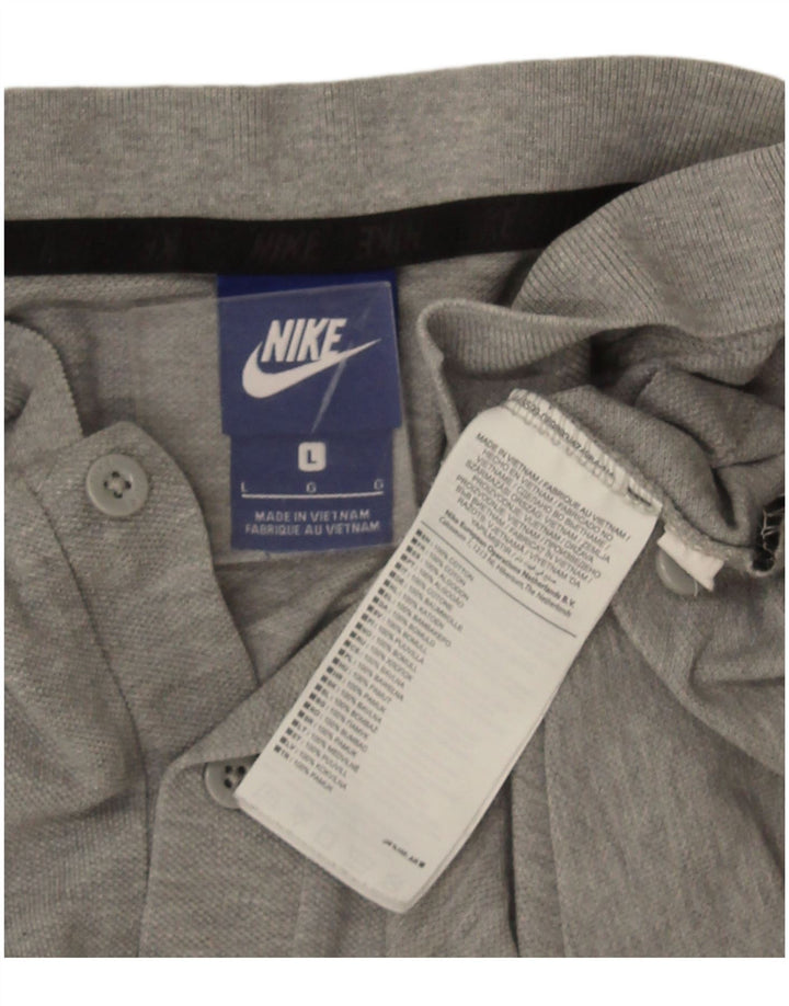 Tricou polo Nike pentru bărbați, mare, gri bumbac pete