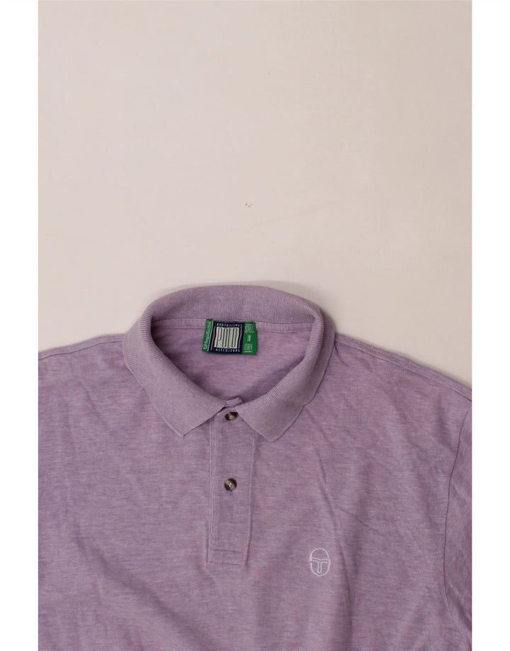 SERGIO TACCHINI Mens Polo Shirt Large Purple Cotton Vintage Sergio Tacchini and Second-Hand Sergio Tacchini from Messina Hembry 