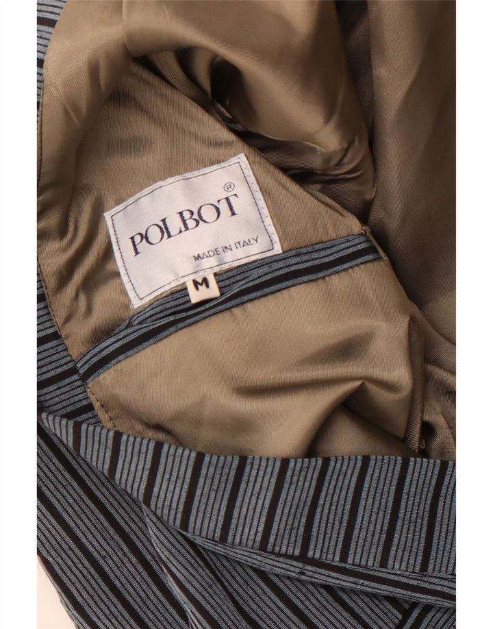 Jachetă Polbot pentru bărbați, cu 3 nasturi, UK 38 Medium Blue Pinstripe