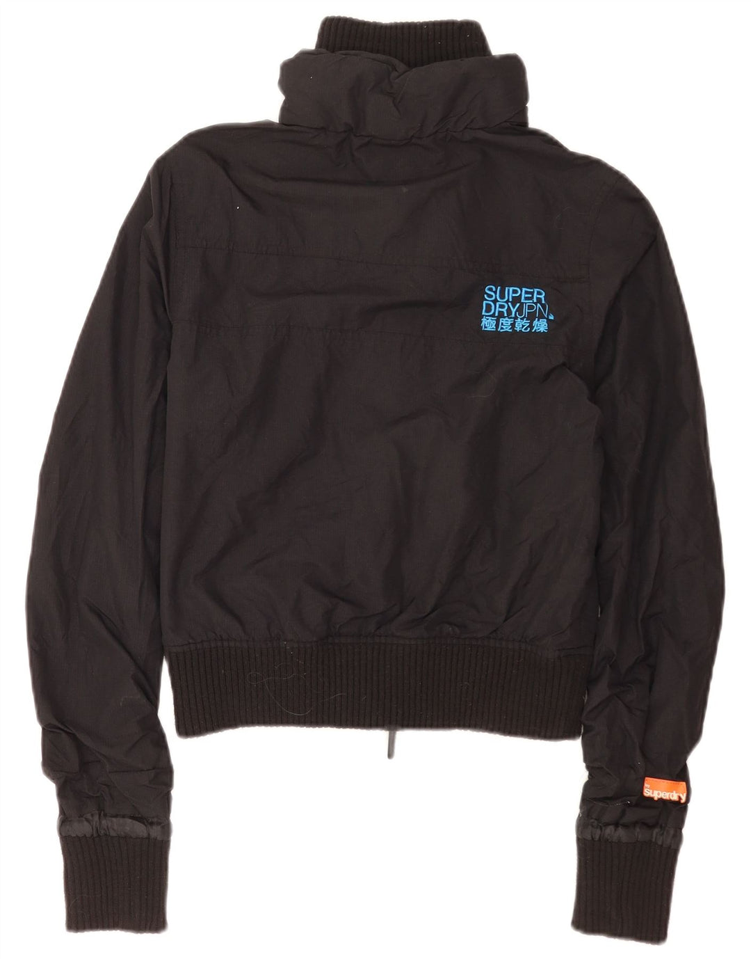 Jachetă Bomber cu grafică Superdry pentru femei UK 10 Small Black Nylon