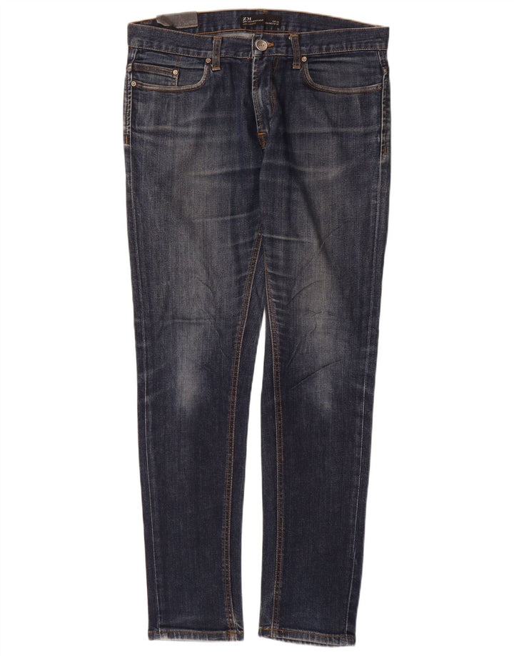 Blugi slim pentru bărbați Zara EU 42 Large W32 L32 Albastru