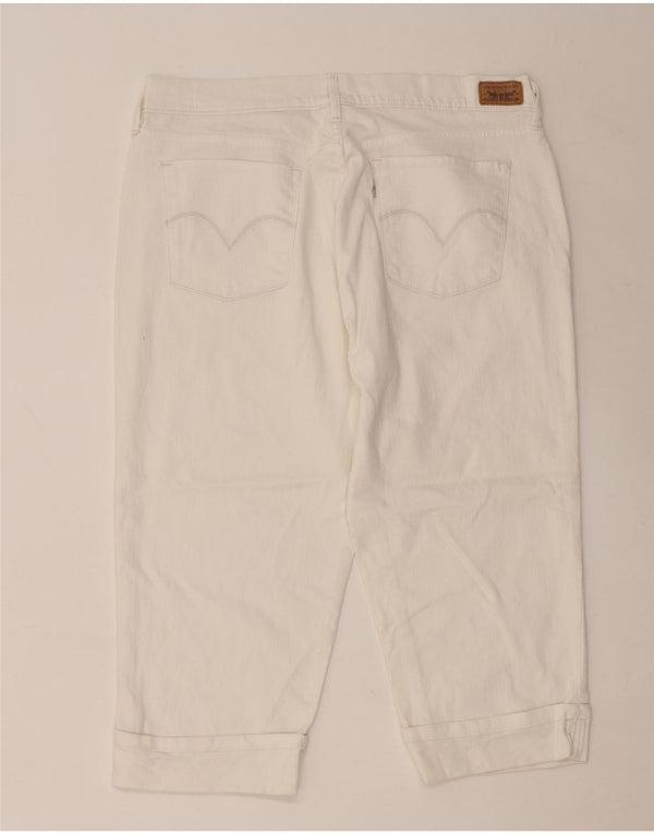 Blugi LEVI'S 515 Capri pentru femei US 14 Large W36 L20 Bumbac alb