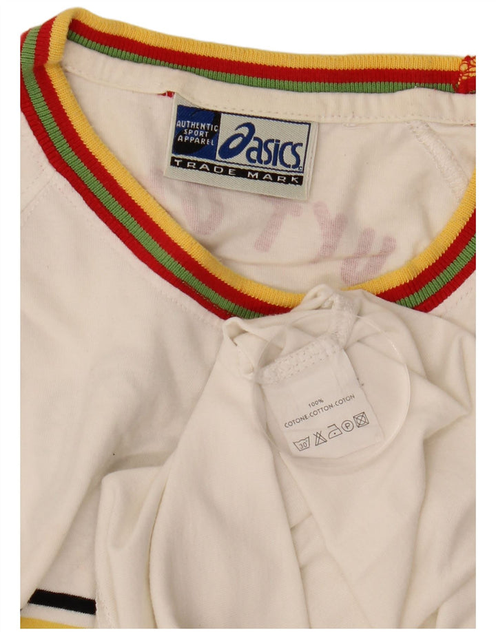 Tricou cu grafic Asics Montego Bay pentru bărbați Top mediu din bumbac cu dungi alb