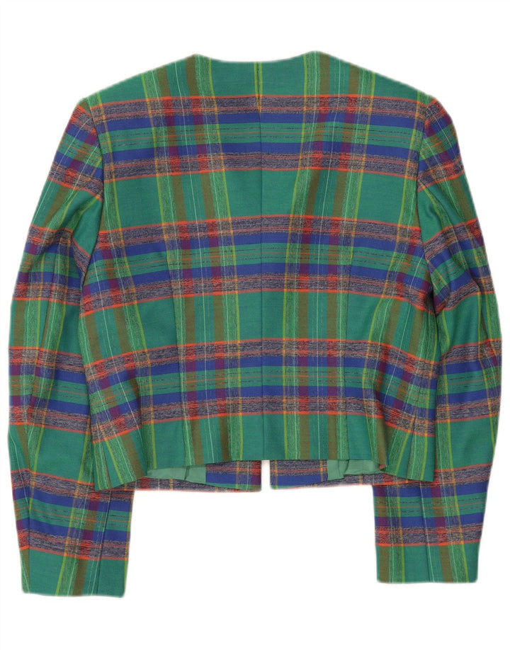 Jachetă Bolero pentru femei VINTAGE UK 12 Medium Green Plaid