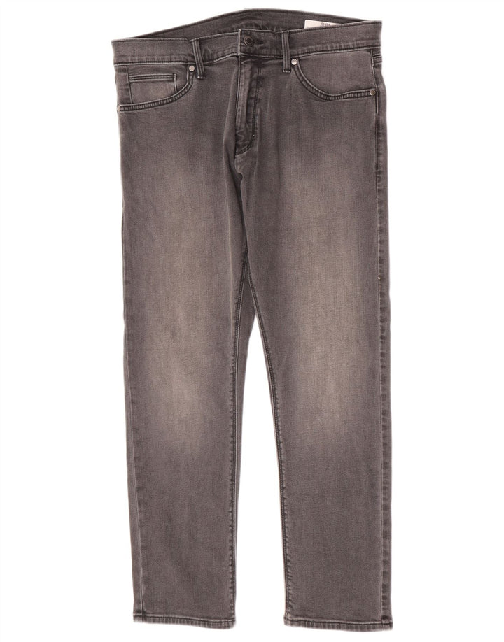 Blugi slim pentru bărbați Marks & Spencer W34 L29 bumbac gri