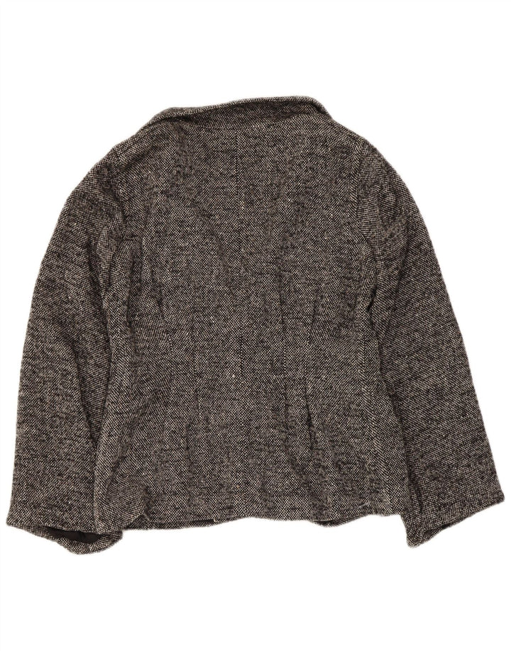 Jachetă Blazer deschisă pentru femei Zara UK 10, lână gri cu pete mici
