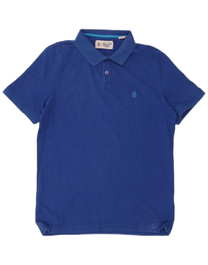 Tricou polo pentru bărbați Penguin, bumbac albastru mediu