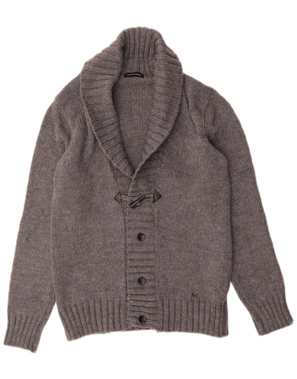 Pulover cardigan pentru bărbați VINTAGE Gri mediu acrilic