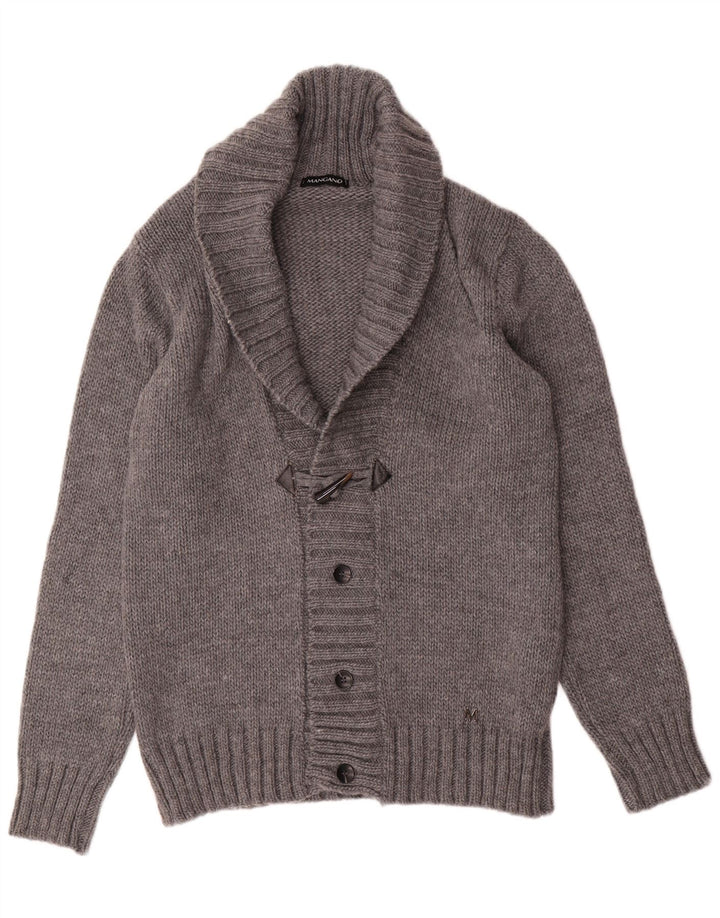 Pulover cardigan pentru bărbați VINTAGE Gri mediu acrilic