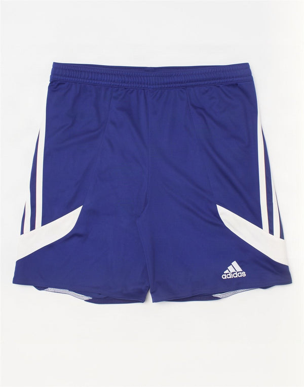 Pantaloni scurți sport Adidas Climalite pentru băieți 11-12 ani, mari, albastru, color block