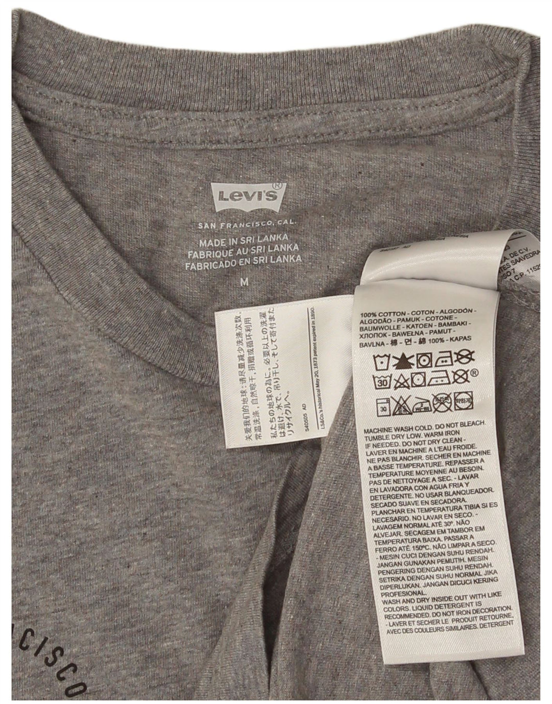 Tricou cu grafic pentru bărbați LEVI'S Top din bumbac cu pete gri mediu