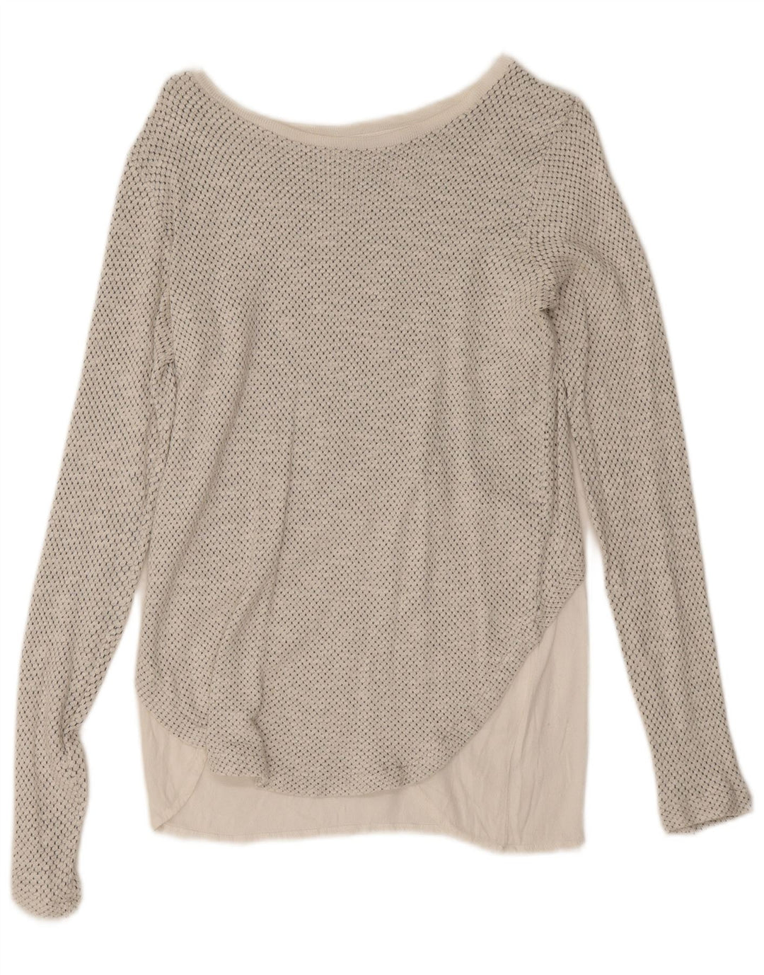 Top supradimensionat pentru femei Zara cu mânecă lungă UK 10 Small White Spotted