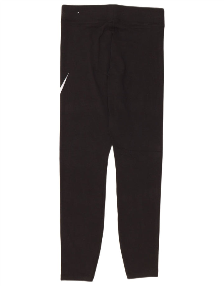 Leggings grafic NIKE pentru femei UK 12, bumbac mediu negru