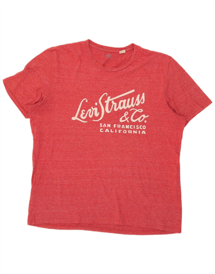 Tricou cu grafică Levi's pentru bărbați Top XL, roșu, pete