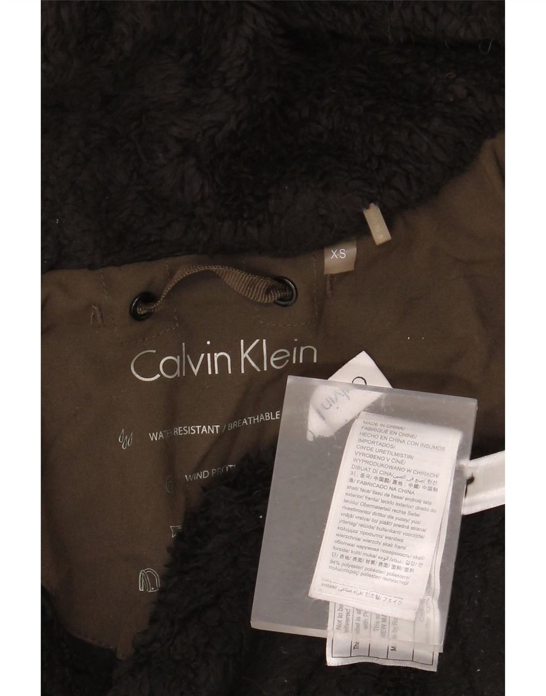 Jachetă parka supradimensionată pentru femei Calvin Klein UK 6 XS Maro Poliester