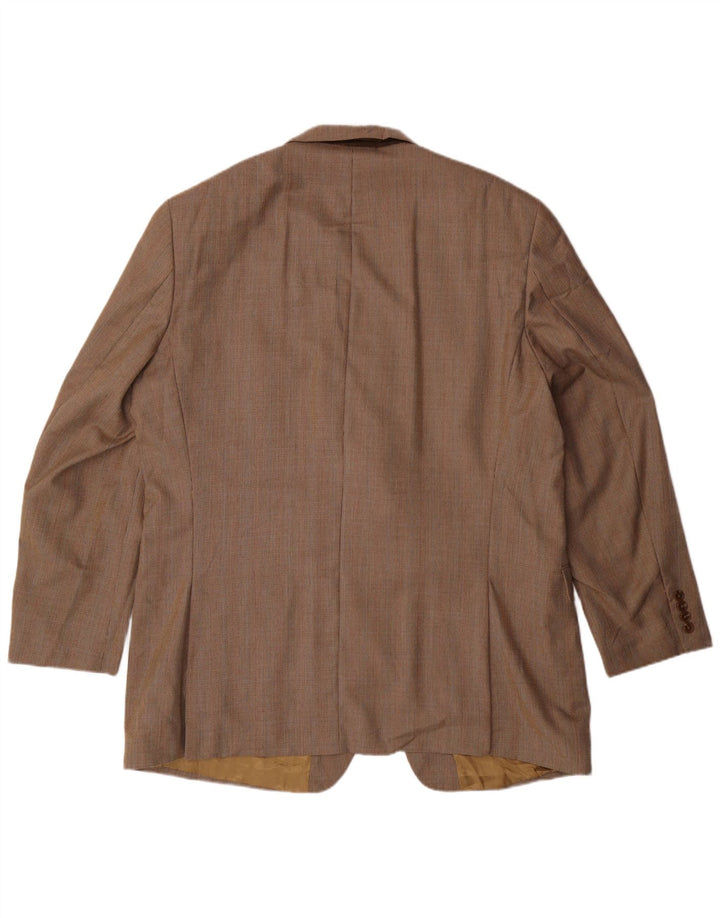 Jachetă IZOD pentru bărbați cu paragate cu 2 nasturi, UK 46 3XL, bej, picioare de găină