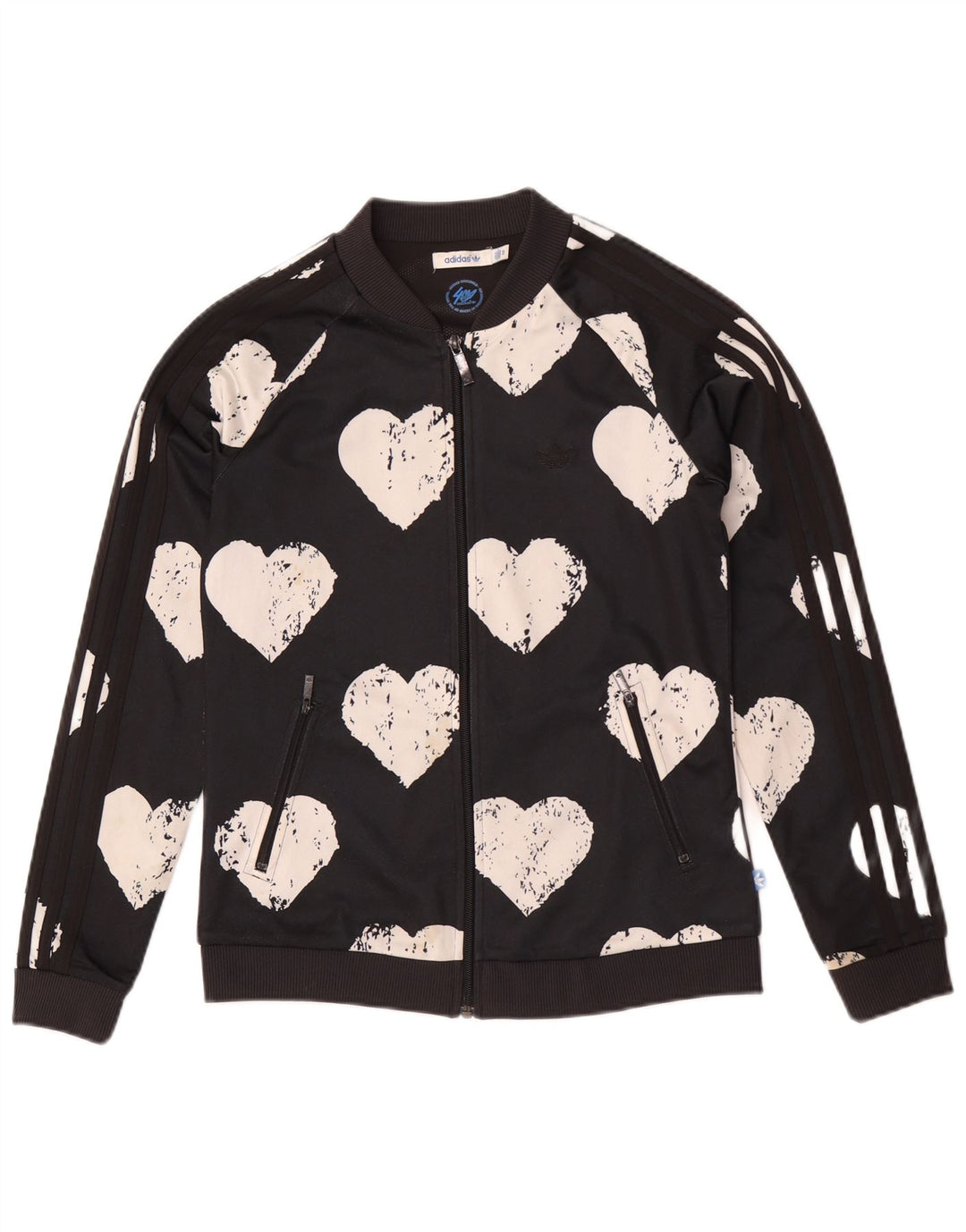 Jachetă de top pentru trening grafic Adidas pentru femei IT 42 Medium Black Heart
