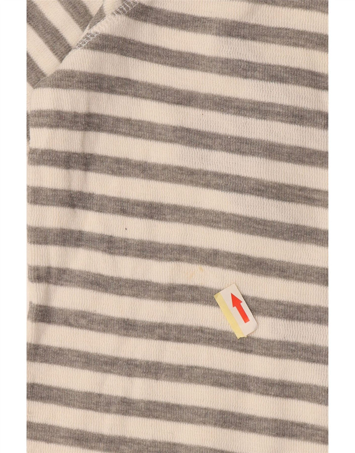 Top grafic Superdry pentru femei cu mânecă lungă UK 10, bumbac cu dungi gri mici